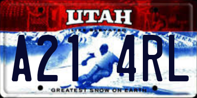 UT license plate A214RL