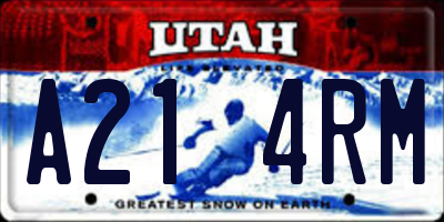 UT license plate A214RM