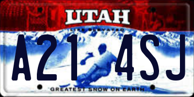 UT license plate A214SJ