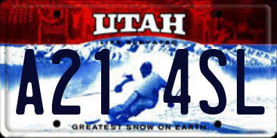 UT license plate A214SL