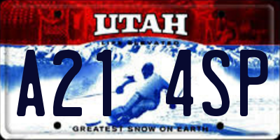 UT license plate A214SP