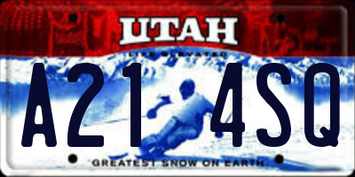 UT license plate A214SQ