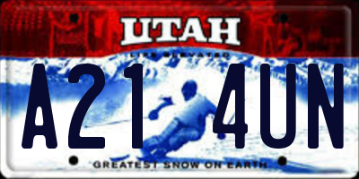 UT license plate A214UN