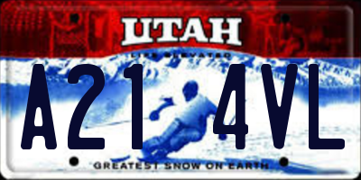 UT license plate A214VL