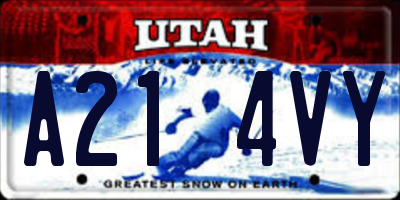 UT license plate A214VY