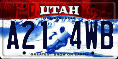 UT license plate A214WB