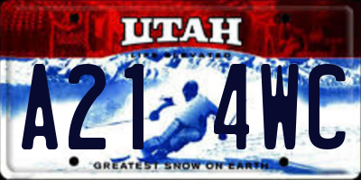 UT license plate A214WC