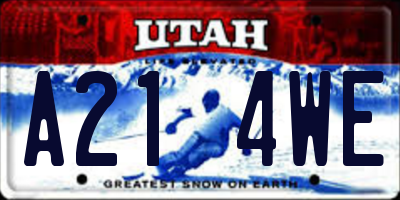 UT license plate A214WE