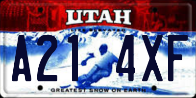 UT license plate A214XF