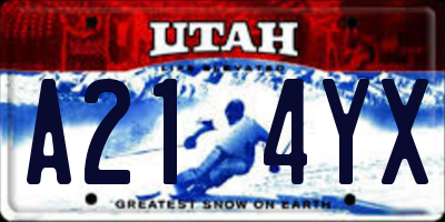 UT license plate A214YX