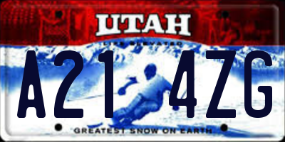UT license plate A214ZG