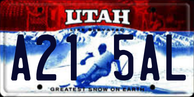 UT license plate A215AL