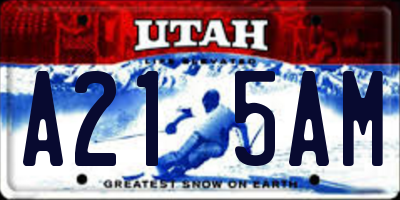UT license plate A215AM