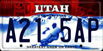 UT license plate A215AP