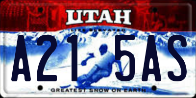 UT license plate A215AS