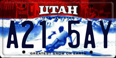 UT license plate A215AY