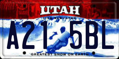 UT license plate A215BL