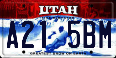 UT license plate A215BM