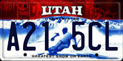 UT license plate A215CL