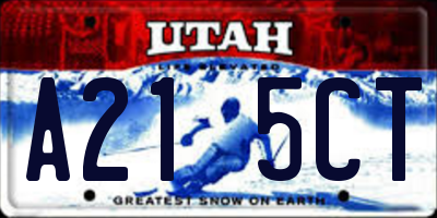 UT license plate A215CT