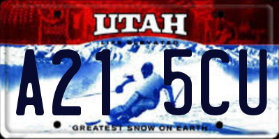 UT license plate A215CU