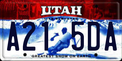 UT license plate A215DA