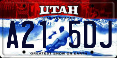UT license plate A215DJ