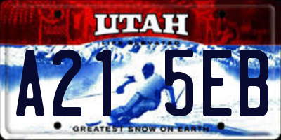 UT license plate A215EB