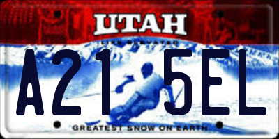 UT license plate A215EL