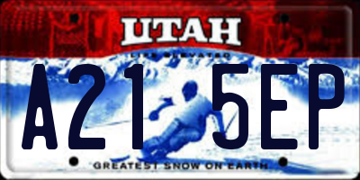 UT license plate A215EP