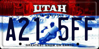 UT license plate A215FF