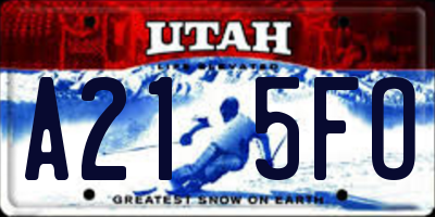 UT license plate A215FO