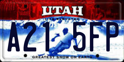 UT license plate A215FP