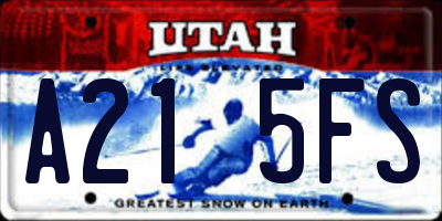 UT license plate A215FS