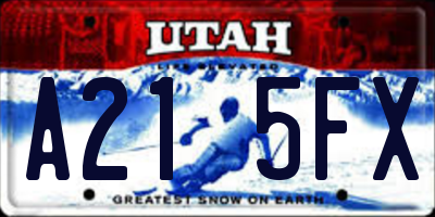 UT license plate A215FX