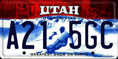 UT license plate A215GC