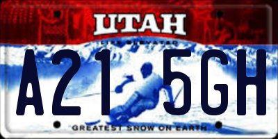 UT license plate A215GH