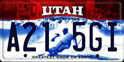 UT license plate A215GI