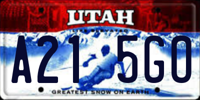 UT license plate A215GO