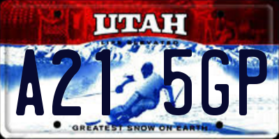 UT license plate A215GP