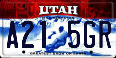 UT license plate A215GR