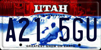 UT license plate A215GU
