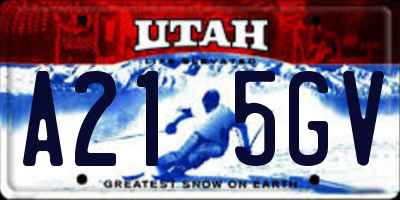 UT license plate A215GV