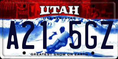 UT license plate A215GZ