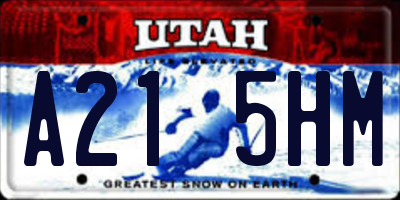UT license plate A215HM