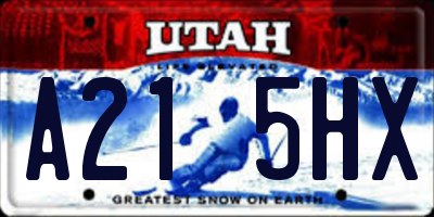 UT license plate A215HX