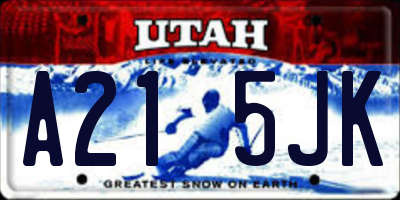 UT license plate A215JK