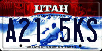 UT license plate A215KS