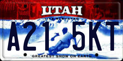 UT license plate A215KT