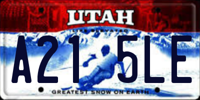 UT license plate A215LE